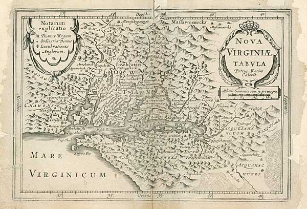 NOVA VIRGINIAE TABULA Petrus Kaerius Caelavit