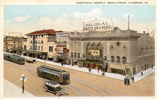 Postcard image of 700 East Broad Street, Richmond, Virginia, ca. 1930