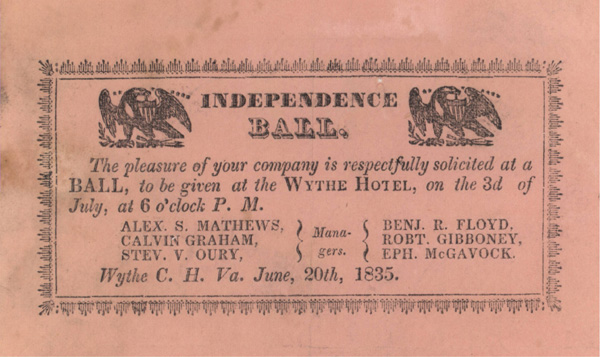 Independence Ball Invitation &ndash; Wythe Hotel